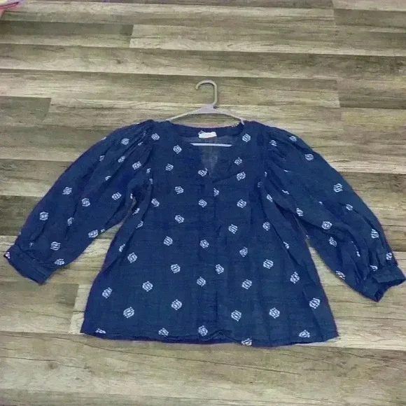 💜 Blue & White XS/Extra Small 3/4 Sleeve - Picture 1 of 4